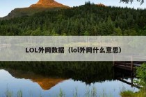 LOL外网数据（lol外网什么意思）