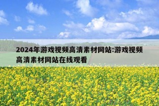 2024年游戏视频高清素材网站:游戏视频高清素材网站在线观看