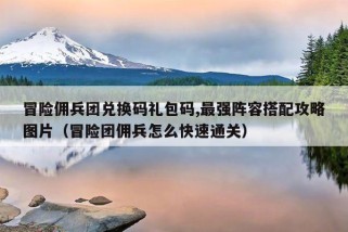 冒险佣兵团兑换码礼包码,最强阵容搭配攻略图片（冒险团佣兵怎么快速通关）