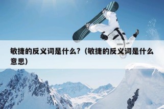 敏捷的反义词是什么?（敏捷的反义词是什么意思）