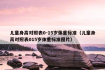 儿童身高对照表0-15岁体重标准（儿童身高对照表015岁体重标准图片）