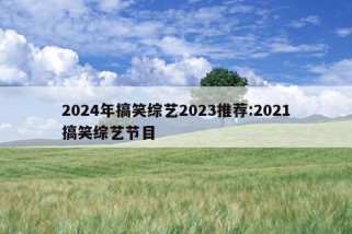 2024年搞笑综艺2023推荐:2021搞笑综艺节目