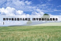 数学中集合是什么概念（数学里面什么是集合）