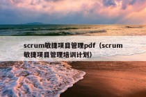 scrum敏捷项目管理pdf（scrum敏捷项目管理培训计划）