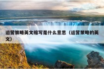 运营策略英文缩写是什么意思（运营策略的英文）