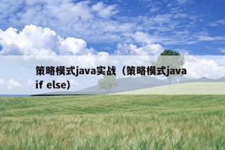 策略模式java实战（策略模式java if else）