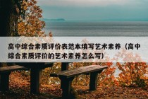 高中综合素质评价表范本填写艺术素养（高中综合素质评价的艺术素养怎么写）