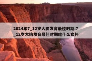 2024年7_12岁大脑发育最佳时期:7_12岁大脑发育最佳时期吃什么食补