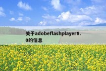 关于adobeflashplayer8.0的信息