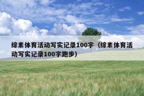 综素体育活动写实记录100字（综素体育活动写实记录100字跑步）