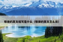 敏捷的英文缩写是什么（敏捷的英文怎么说）