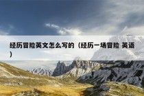 经历冒险英文怎么写的（经历一场冒险 英语）