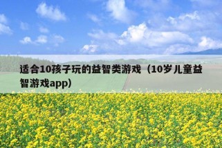 适合10孩子玩的益智类游戏（10岁儿童益智游戏app）