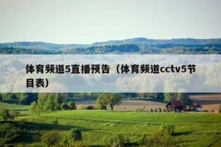 体育频道5直播预告（体育频道cctv5节目表）