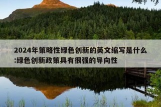 2024年策略性绿色创新的英文缩写是什么:绿色创新政策具有很强的导向性