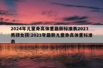 2024年儿童身高体重最新标准表2023男孩女孩:2021年最新儿童身高体重标准表