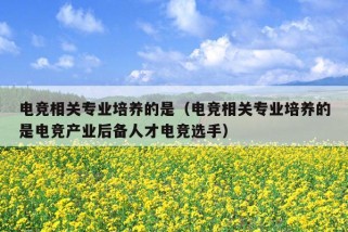 电竞相关专业培养的是（电竞相关专业培养的是电竞产业后备人才电竞选手）