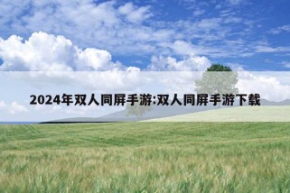 2024年双人同屏手游:双人同屏手游下载