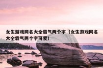 女生游戏网名大全霸气两个字（女生游戏网名大全霸气两个字可爱）