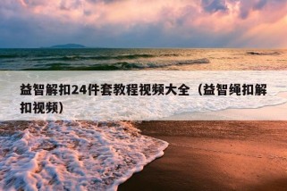 益智解扣24件套教程视频大全（益智绳扣解扣视频）