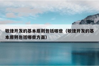 敏捷开发的基本原则包括哪些（敏捷开发的基本原则包括哪些方面）