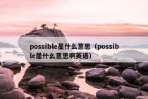 possible是什么意思（possible是什么意思啊英语）