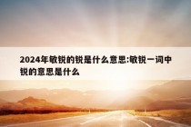 2024年敏锐的锐是什么意思:敏锐一词中锐的意思是什么