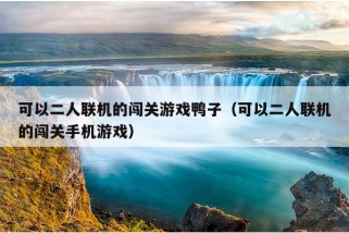 可以二人联机的闯关游戏鸭子（可以二人联机的闯关手机游戏）