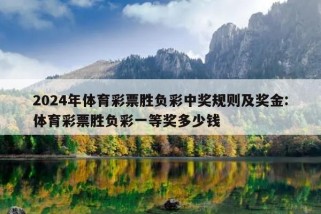 2024年体育彩票胜负彩中奖规则及奖金:体育彩票胜负彩一等奖多少钱