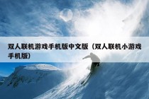 双人联机游戏手机版中文版（双人联机小游戏手机版）