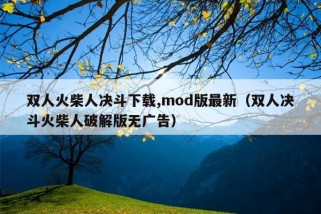 双人火柴人决斗下载,mod版最新（双人决斗火柴人破解版无广告）