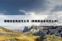 策略读音英语怎么写（策略英语单词怎么读）