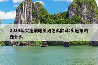 2024年实施策略英语怎么翻译:实施策略是什么