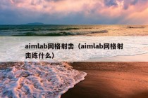 aimlab网格射击（aimlab网格射击练什么）