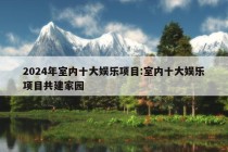 2024年室内十大娱乐项目:室内十大娱乐项目共建家园