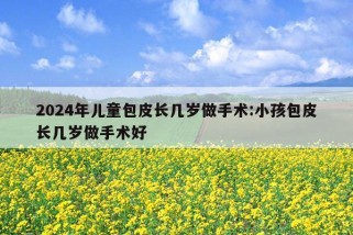 2024年儿童包皮长几岁做手术:小孩包皮长几岁做手术好