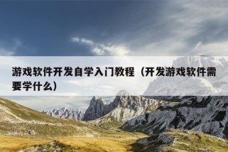 游戏软件开发自学入门教程（开发游戏软件需要学什么）