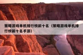 策略游戏单机排行榜前十名（策略游戏单机排行榜前十名手游）