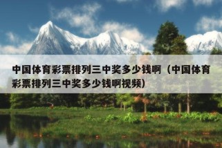 中国体育彩票排列三中奖多少钱啊（中国体育彩票排列三中奖多少钱啊视频）