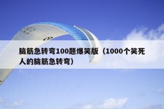 脑筋急转弯100题爆笑版（1000个笑死人的脑筋急转弯）