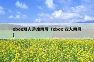 xbox双人游戏同屏（xbox 双人同屏）