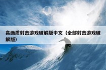 高画质射击游戏破解版中文（全部射击游戏破解版）