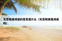 文思敏捷成语的意思是什么（文思敏捷是成语吗）