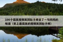 100个搞笑视频笑到肚子疼说了一句妈妈的味道（史上最搞笑的视频笑到肚子疼）