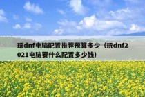 玩dnf电脑配置推荐预算多少（玩dnf2021电脑要什么配置多少钱）