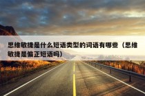 思维敏捷是什么短语类型的词语有哪些（思维敏捷是偏正短语吗）