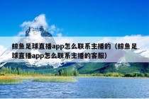 鲸鱼足球直播app怎么联系主播的（鲸鱼足球直播app怎么联系主播的客服）