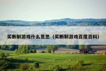 买断制游戏什么意思（买断制游戏百度百科）