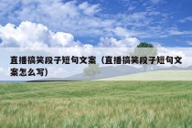 直播搞笑段子短句文案（直播搞笑段子短句文案怎么写）