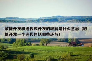 敏捷开发和迭代式开发的理解是什么意思（敏捷开发一个迭代包括哪些环节）